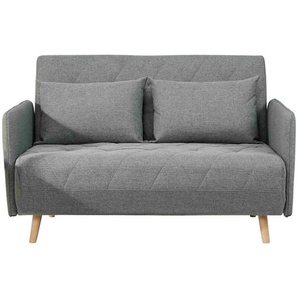 Livetastic Schlafsofa, Grau, Textil, Eiche, massiv, 2-Sitzer, Füllung: Baumwollfüllung, 132x81x90 cm, Liegefunktion, Rückenfutter, Kinder- &