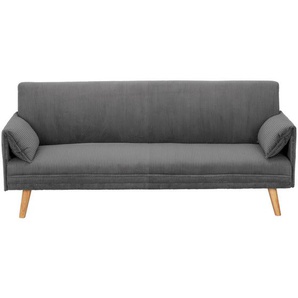Livetastic Schlafsofa, Grau, Textil, Eiche, Pappel, massiv, Sperrholz, 3-Sitzer, 193x81x92 cm, Liegefunktion, Kinder- & Jugendzimmer, Jugendmöbel,