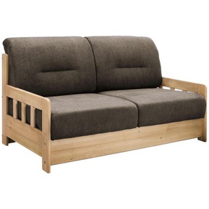 Livetastic Schlafsofa, Honig, Dunkelbraun, Textil, Kiefer, massiv, Uni, 2-Sitzer, 154x88x90 cm, Made in EU, einzeln ausziehbar, Kinder- &