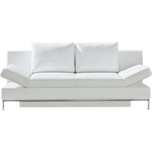 Livetastic Schlafsofa , Weiß , Leder , Echtleder , Rindleder , 3-Sitzer , Füllung: Polyester , 203x83x90 cm , Bettkasten erhältlich, Lederauswahl, Stoffauswahl, Schlafen auf Sitzhöhe, Rücken echt , Wohnzimmer, Sofas & Couches, Wohnlandschaften, Ledersofas