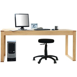 Livetastic Schreibtisch, Eiche, Holz, Holzwerkstoff, Eiche, massiv, rechteckig, U-Form, 80x74x180 cm, Arbeitszimmer, Schreibtische, Bürotische