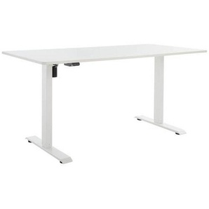 Livetastic Schreibtisch, Weiß, Metall, Holzwerkstoff, rechteckig, eckig, 80x73-123x160 cm, höhenverstellbar, Arbeitszimmer, Schreibtische, Bürotische