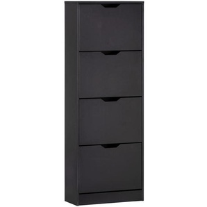 Livetastic Schuhkipper, Schwarz, Holzwerkstoff, 55x152.5x23.5 cm, Garderobe, Schuhaufbewahrung, Schuhkipper