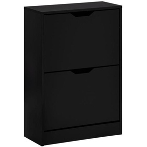 Livetastic Schuhkipper, Schwarz, Holzwerkstoff, 55x80.5x23.5 cm, Garderobe, Schuhaufbewahrung, Schuhkipper