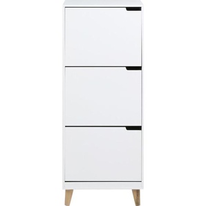 Livetastic Schuhkipper, Weiß, Holz, 47x133.5x30 cm, Garderobe, Schuhaufbewahrung, Schuhkipper
