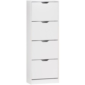 Livetastic Schuhkipper, Weiß, Holzwerkstoff, 55x152.5x23.5 cm, Garderobe, Schuhaufbewahrung, Schuhkipper