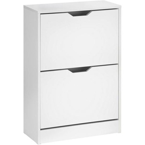 Livetastic Schuhkipper, Weiß, Holzwerkstoff, 55x80.5x23.5 cm, Garderobe, Schuhaufbewahrung, Schuhkipper