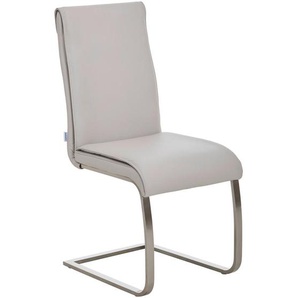 Livetastic Schwingstuhl Echtleder, Beige, Metall, Leder, Echtleder, Büffelleder, Füllung: Polyetherschaumkern, eckig, 46x99x62 cm, Esszimmer, Stühle,