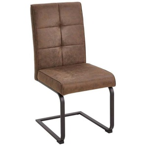 Livetastic Schwingstuhl, Braun, Holz, Metall, Textil, Pappel, Sperrholz, Füllung: Schaumstoff, C-Form, 47x98x62 cm, Esszimmer, Stühle,