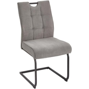 Livetastic Schwingstuhl, Grau, Schwarz, Metall, Textil, Füllung: Schaumstoff, Taschenfederkern, C-Form, 49x98x61 cm, Esszimmer, Stühle,