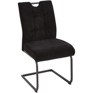 Livetastic Schwingstuhl, Schwarz, Metall, Textil, Füllung: Schaumstoff, Taschenfederkern, C-Form, 49x98x61 cm, Esszimmer, Stühle, Esszimmerstühle,