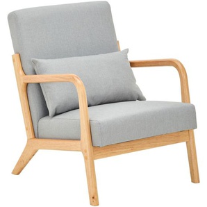 Livetastic Sessel, Grau, Textil, Kiefer, Füllung: Polyester, 73x76x60 cm, Wohnzimmer, Sessel, Polstersessel