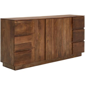 Livetastic Sideboard, Braun, Holz, Mangoholz,Mangoholz,Mangoholz, vollmassiv, Holz, 4 Fächer, 170x80x40 cm, stehend, Schlafzimmer, Schlafzimmer