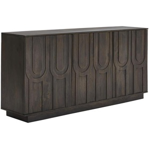 Livetastic Sideboard, Dunkelbraun, Holz, Mangoholz, Holz, 3 Fächer, 170x80x40 cm, stehend, Holzmöbel, Kleinmöbel Holz, Holzkommoden, Sideboards Holz
