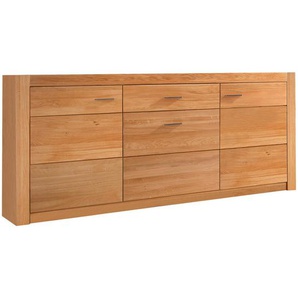 Livetastic Sideboard, Eiche, Metall, Asteiche, teilmassiv, 3 Fächer, 1 Schubladen, 163x80x42 cm, Fsc, Holzmöbel, Kleinmöbel Holz, Holzkommoden, Sideboards Holz