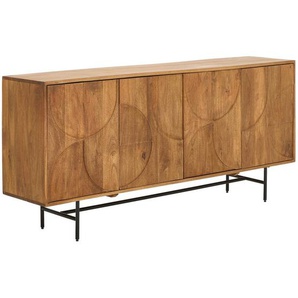 Livetastic Sideboard, Grau, Honig, Holz, Metall, Mangoholz, Hartholz, Holz, 2 Fächer, 175x80x40 cm, Typenauswahl, handgemacht, Holzmöbel, Kleinmöbel