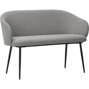 Livetastic Sitzbank, Grau, Schwarz, Holz, Metall, Textil, Pappel, Sperrholz, 2-Sitzer, 115.5x80x57 cm, Esszimmer, Bänke, Sitzbänke