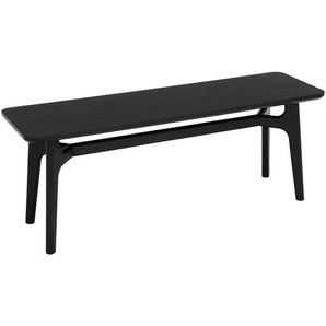Livetastic Sitzbank, Schwarz, Holz, Eiche, furniert, massiv, 1-Sitzer, 120x45 cm, Esszimmer, Bänke, Sitzbänke