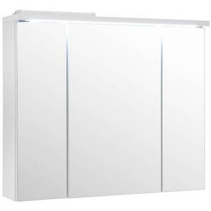 Livetastic Spiegelschrank, Weiß, Glas, 3 Fächer, 80x69x20 cm, Made in EU, Badezimmer, Badezimmerspiegel, Spiegelschränke