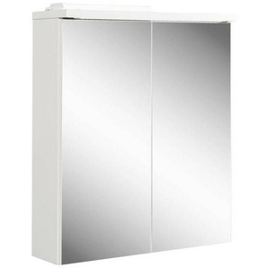 Livetastic Spiegelschrank, Weiß Hochglanz, Holzwerkstoff, 1 Fächer, 60x68x20 cm, Made in EU, Badezimmer, Badezimmerspiegel, Spiegelschränke