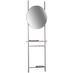 Livetastic Standspiegel, Anthrazit, Metall, Glas, rund, 60x180x27 cm, Ablage, Spiegel, Standspiegel