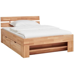Livetastic Stauraumbett, Buche, Holz, Kernbuche, massiv, 4 Schubladen, 140x200 cm, in verschiedenen Holzarten erhältlich, Schlafzimmer, Betten,