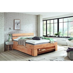 Livetastic Stauraumbett, Buche, Holz, Kernbuche, massiv, 4 Schubladen, 140x200 cm, in verschiedenen Holzarten erhältlich, Schlafzimmer, Betten, Stauraumbetten