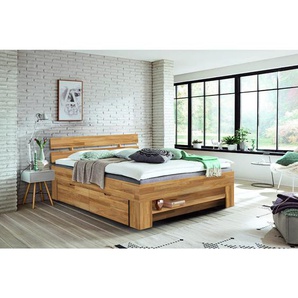 Livetastic Stauraumbett, Eiche, Holz, Wildeiche, massiv, 4 Schubladen, 140x200 cm, Schlafzimmer, Betten, Stauraumbetten