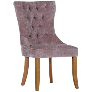 Livetastic Stuhl, Altrosa, Textil, Kautschukholz, massiv, eckig, 56x98x65 cm, Esszimmer, Stühle, Esszimmerstühle