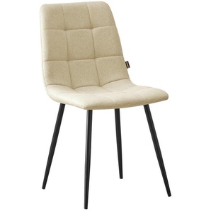Livetastic Stuhl, Beige, Holz, Metall, Textil, Pappel, Sperrholz, konisch, 45x86x55 cm, Stühle