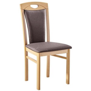 Livetastic Stuhl, Braun, Grau, Buche, Holz, Textil, Buche, massiv, eckig, 49x101.5x55.5 cm, ISO 9001, Fsc, SGS-geprüft, Made in EU, Esszimmer, Stühle,
