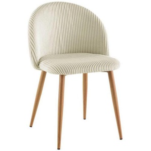 Livetastic Stuhl Cord, Beige, Holz, Metall, Textil, Pappel, Sperrholz, Rundrohr, 51x78x52 cm, Stühle