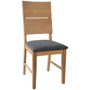 Livetastic Stuhl, Grau, Eiche, Holz, Textil, Eiche, massiv, Füllung: Polyetherschaumkern, eckig, 43x94.5x61 cm, Fsc, Esszimmer, Stühle,
