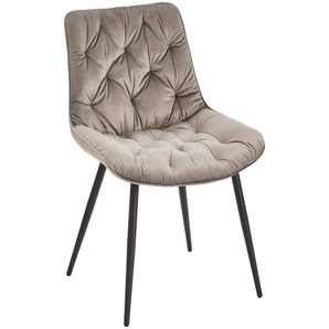 Livetastic Stuhl, Grau, Holz, Metall, Textil, Pappel, Sperrholz, Füllung: Schaumstoff, Rundrohr, 52x85x59 cm, Bsci, Esszimmer, Stühle,