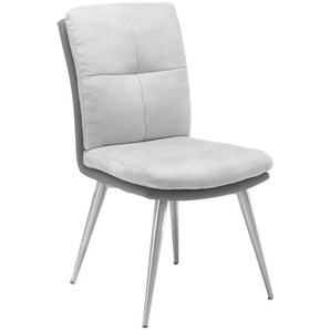 Livetastic Stuhl, Hellgrau, Dunkelgrau, Metall, Textil, konisch, 47x91x62 cm, Esszimmer, Stühle, Esszimmerstühle
