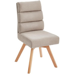 Livetastic Stuhl, Taupe, Holz, Metall, Textil, Buche, massiv, Füllung: Schaumstoff, Taschenfederkern, Drehkreuz, 45x88x62 cm, Esszimmer, Stühle,