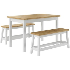 Livetastic Tischgruppe Massivholz, Natur, Weiß, Holz, Kiefer, massiv, 120x98x76.5 cm, FSC Mix, Esszimmer, Tische, Esstische