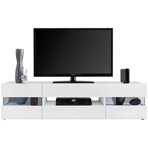 Livetastic Tv-Element, Weiß, Glas, 3 Fächer, 169x43x43.5 cm, Wohnzimmer, TV Möbel, TV-Elemente