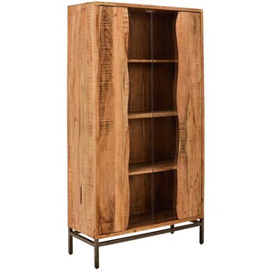 Livetastic Vitrine, Akazie, Holz, Akazie, massiv, 3 Fächer, 100x185x40 cm, Holzmöbel, Holzschränke, Vitrinen Holz, Vitrinenschränke Holz