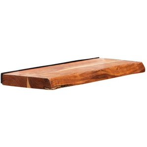 Livetastic Wandboard, Natur, Holz, Akazie, massiv, Holz, 60x3.5x20 cm, Wohnzimmer, Regale, Wandboards