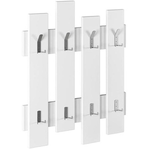 Livetastic Wandgarderobe, Weiß, Holzwerkstoff, 64x81x4 cm, Garderobe, Garderobenleisten & Garderobenhaken