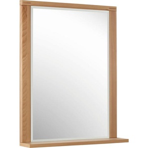 Livetastic Wandspiegel, Buche, Holz, Glas, Kernbuche,Buche, massiv, rechteckig, 74x93x15 cm, Facettenschliff, Spiegel, Wandspiegel