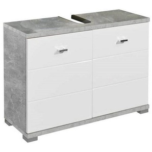 Livetastic Waschbeckenunterschrank, Grau, Weiß, Holzwerkstoff, 1 Fächer, 80x57x31 cm, stehend, Badezimmer, Badezimmerschränke,