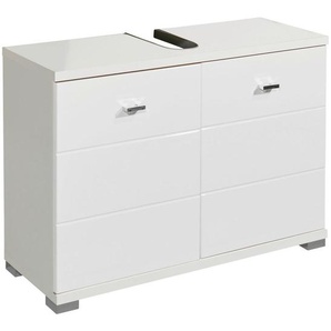 Livetastic Waschbeckenunterschrank, Weiß, Holzwerkstoff, 1 Fächer, 80x57x31 cm, Made in EU, stehend, Badezimmer, Badezimmerschränke, Waschbeckenunterschränke