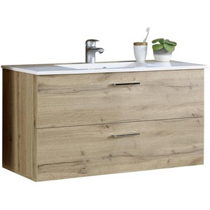 Livetastic Waschtischkombi , Eiche , Kunststoff , 2 Schubladen , 99x53x45 cm , Made in EU , Badezimmer, Waschbecken & Armaturen, Waschtische