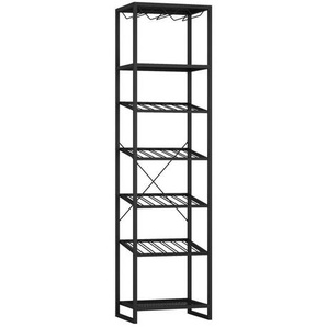 Livetastic Weinregal, Schwarz, Metall, 47x180x35 cm, Küchen, Küchenmöbel, Küchenregale