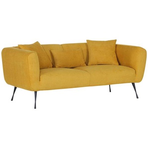Livetastic Zweisitzer-Sofa , Gelb , Textil , Uni , 2-Sitzer , 185x75x85 cm , Stoffauswahl, Rücken echt , Wohnzimmer, Sofas & Couches, Sofas, 2-Sitzer Sofas