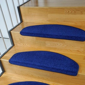 Living Line Stufenmatte Trend, halbrund, 8 mm Höhe, weicher Velours, 15 Stück in einem Set B/L: 24 cm x 65 cm, St. blau Stufenmatten Teppiche