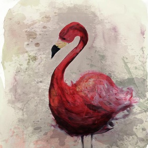 LIVING WALLS Fototapete ARTist Flamingo Tapeten Gr. B/L: 2 m x 2,7 m, rosa (beige, grau, rosa) Fototapeten Kunst