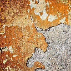 living walls Fototapete Beton Vintage, glatt, (1 St), Fototapeten Betonoptik Grau Gold 3,50 m x 2,55 m Vintage Tapete
